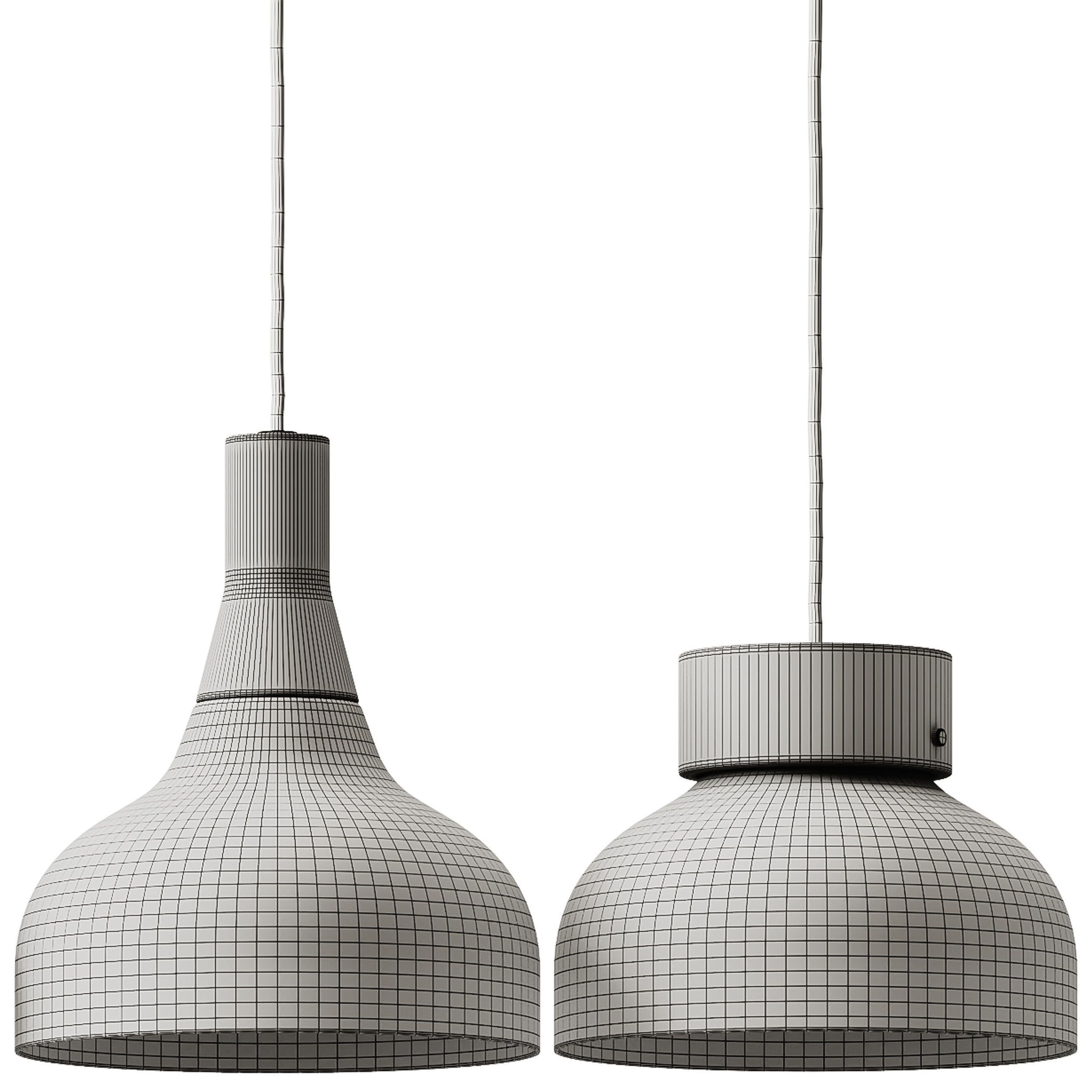 Robin Reiko Cone and Flat Pendant Lamp 3D model_8