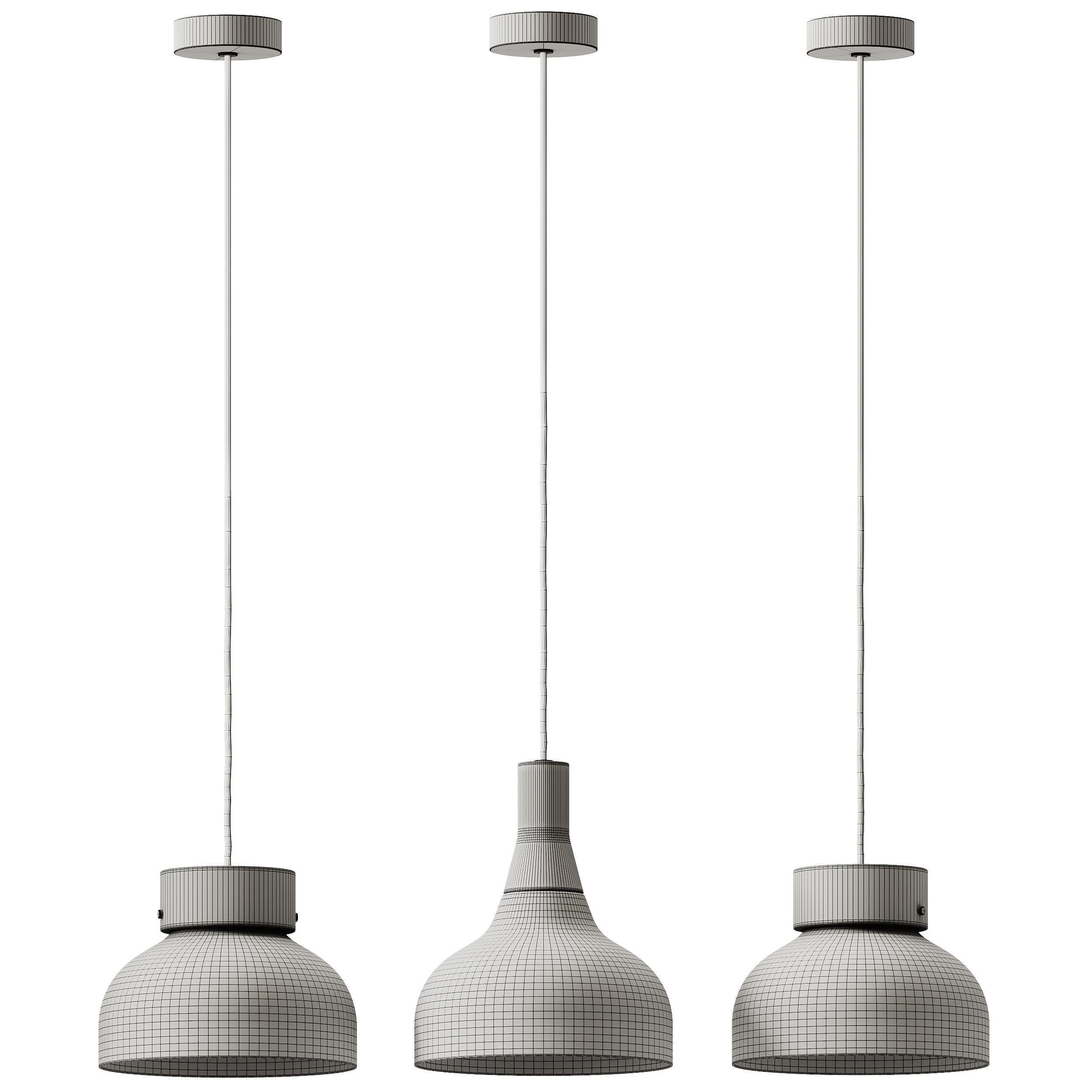 Robin Reiko Cone and Flat Pendant Lamp 3D model_7