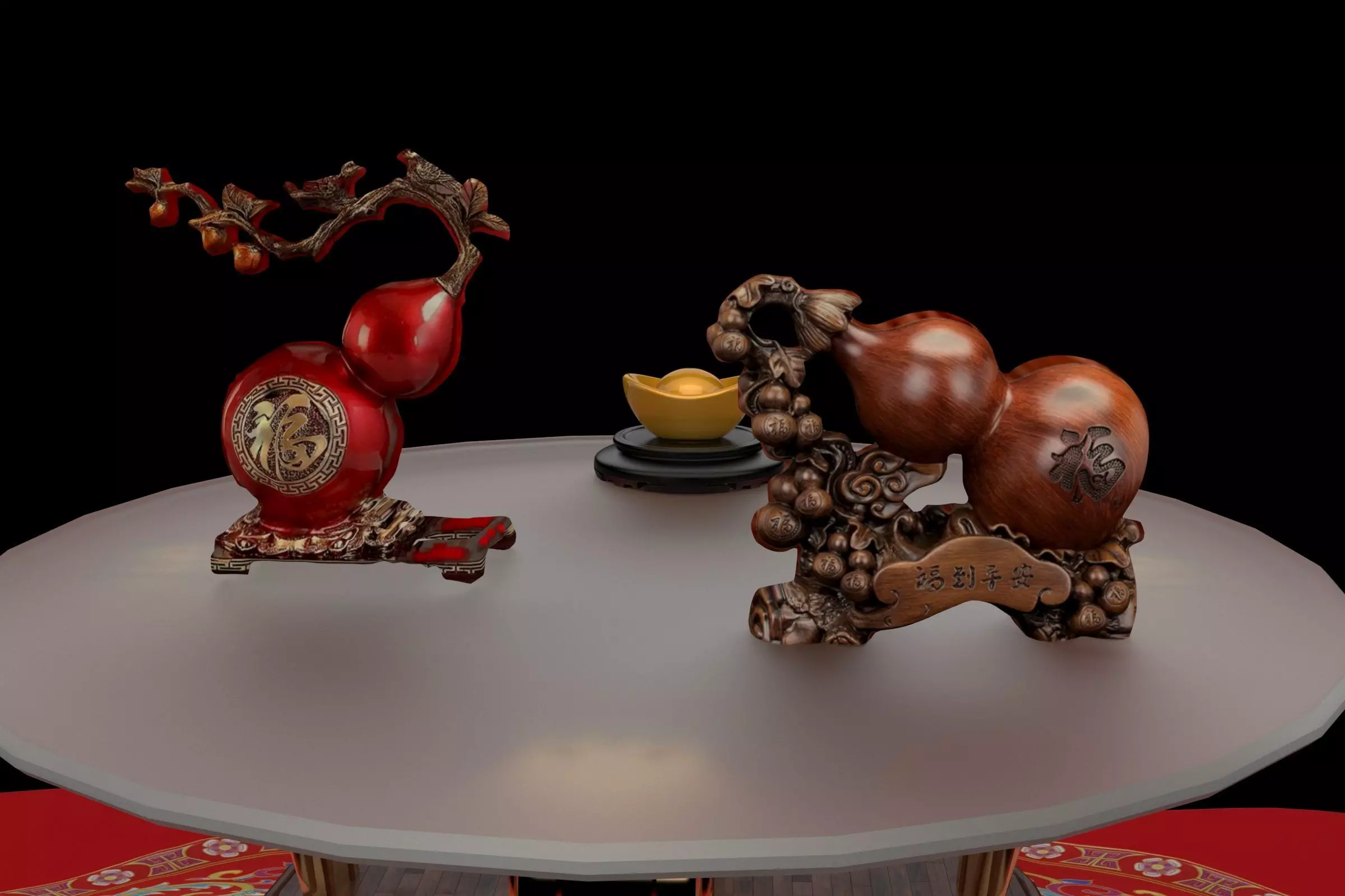 chinese gourd 3D model_0