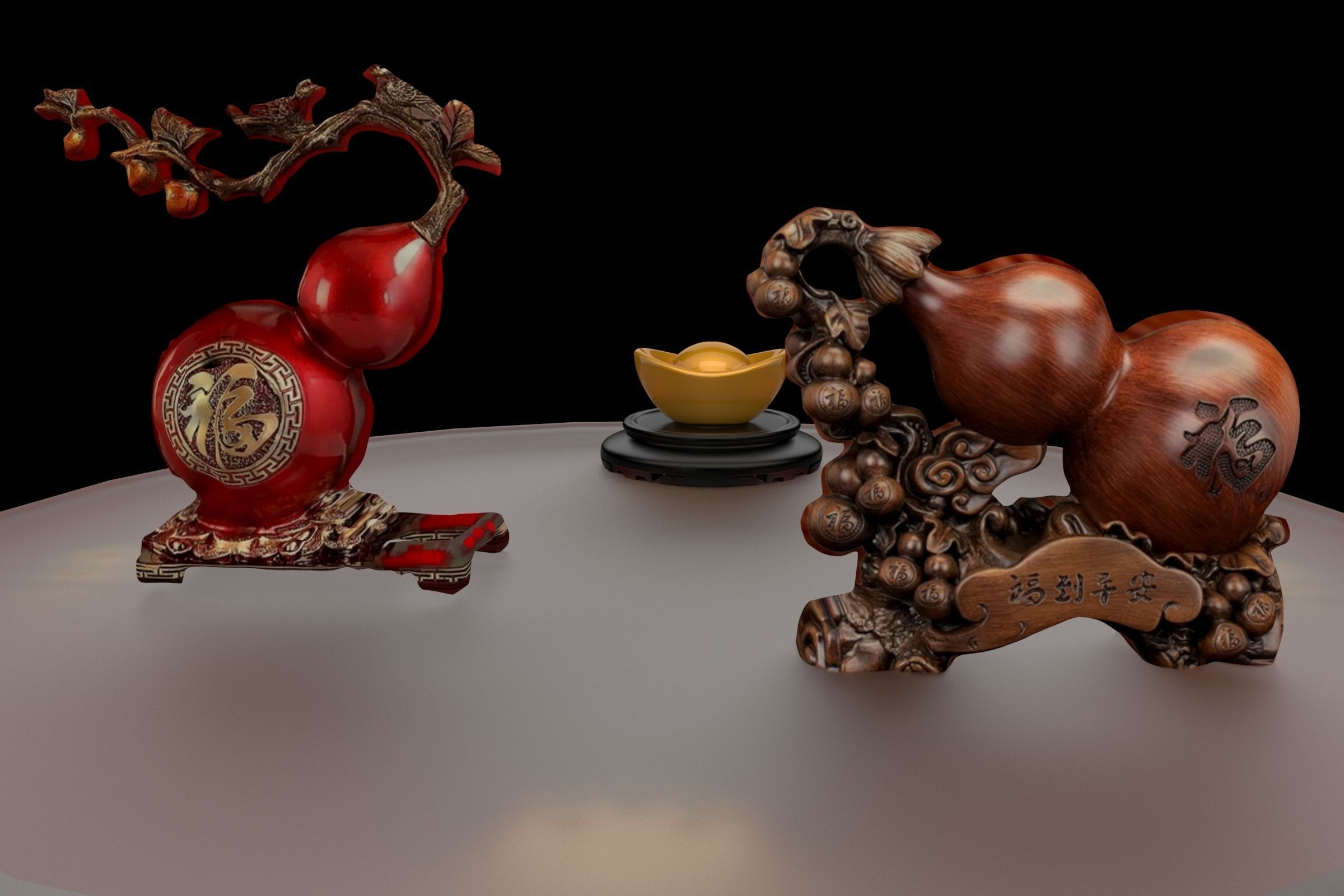 chinese gourd 3D model_4