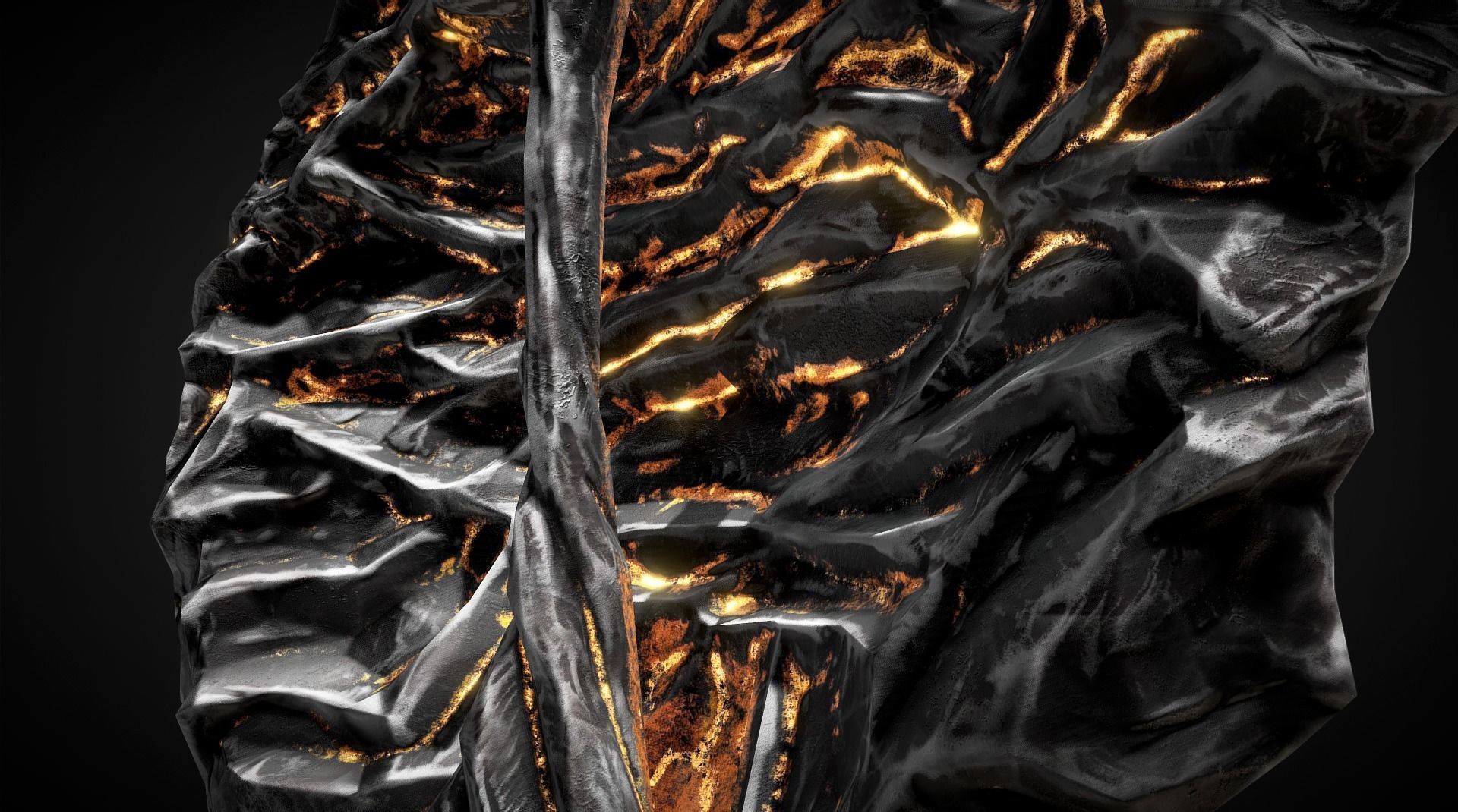 Meteor Shield - Medieval dark fantasy weapon Low-poly 3D model_5