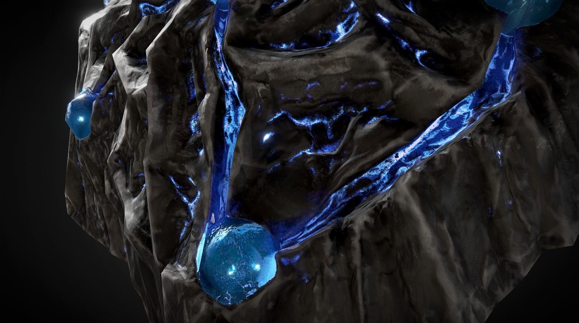 Meteor Shield - Medieval dark fantasy weapon Low-poly 3D model_7