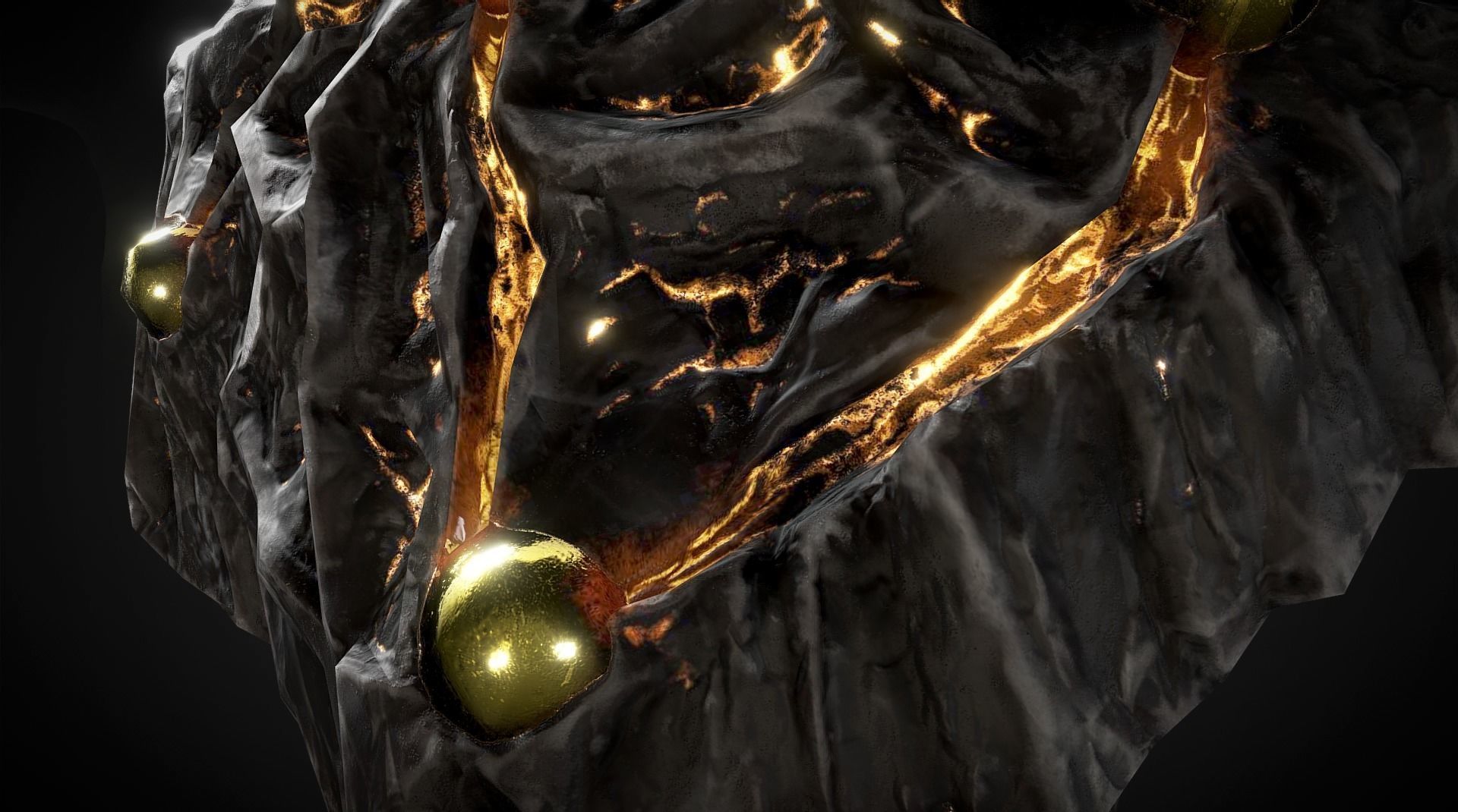 Meteor Shield - Medieval dark fantasy weapon Low-poly 3D model_8