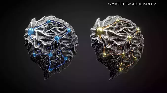 Meteor Shield - Medieval dark fantasy weapon Low-poly 3D model