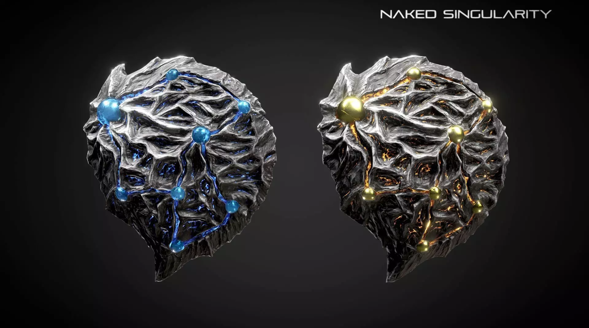 Meteor Shield - Medieval dark fantasy weapon Low-poly 3D model_0