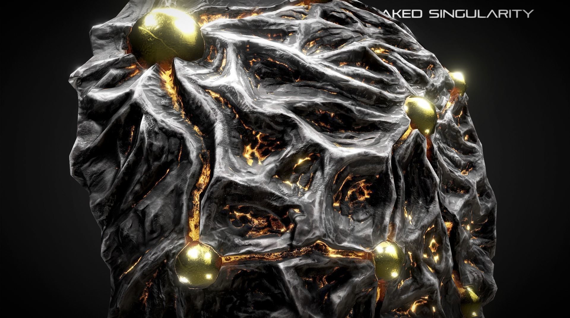 Meteor Shield - Medieval dark fantasy weapon Low-poly 3D model_2