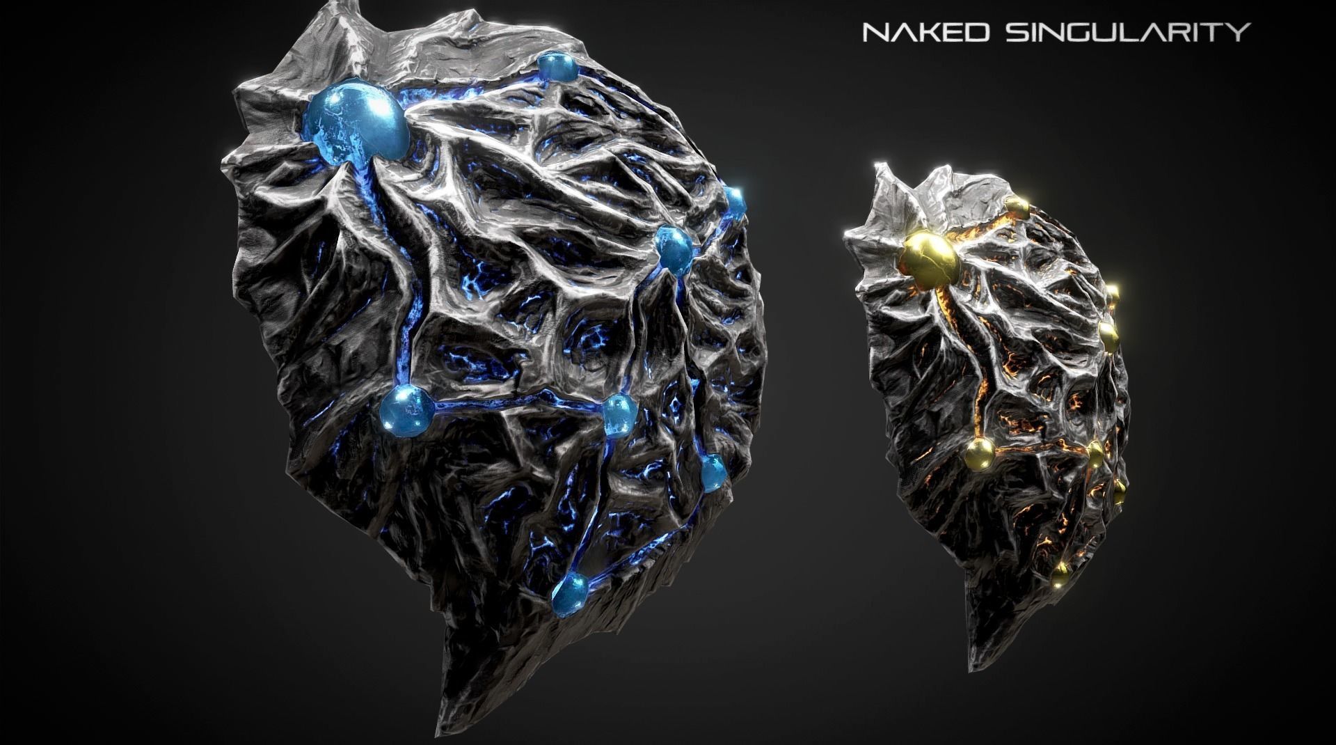 Meteor Shield - Medieval dark fantasy weapon Low-poly 3D model_1