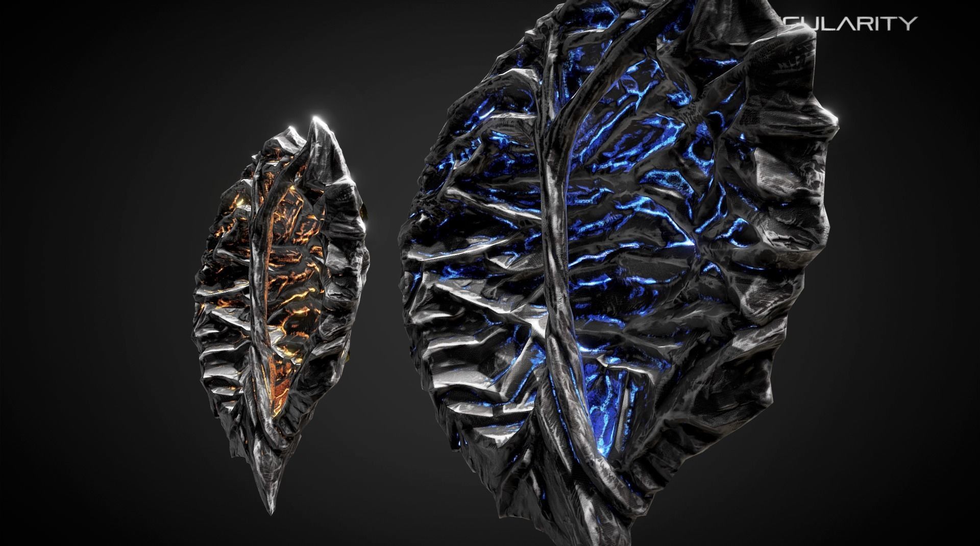 Meteor Shield - Medieval dark fantasy weapon Low-poly 3D model_4