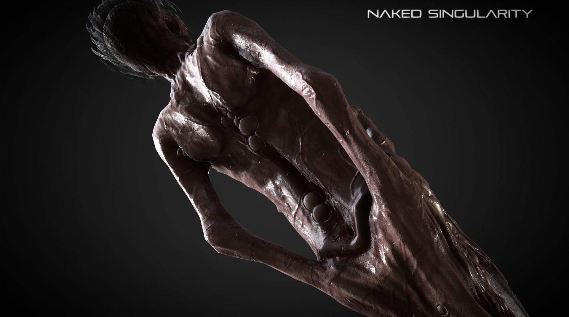 Living Halberd  Medieval dark fantasy weapon Low-poly 3D model_3