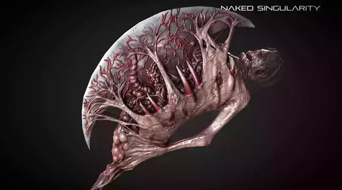 Living Halberd  Medieval dark fantasy weapon Low-poly 3D model