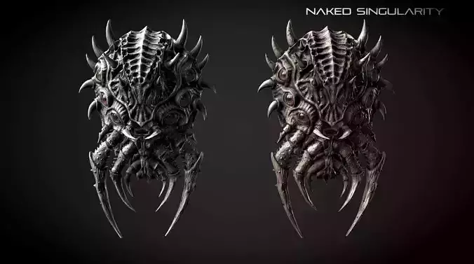 Alien Insect shield Medieval dark fantasy weapon Low-poly 3D model