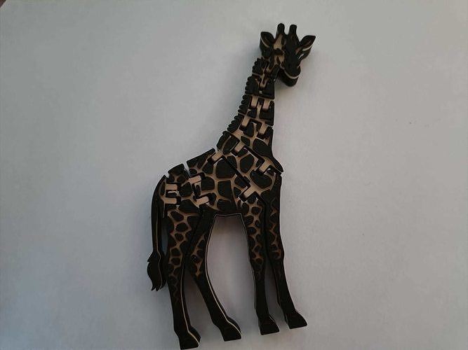 flexi wild  giraffe  Low-poly 3D print model