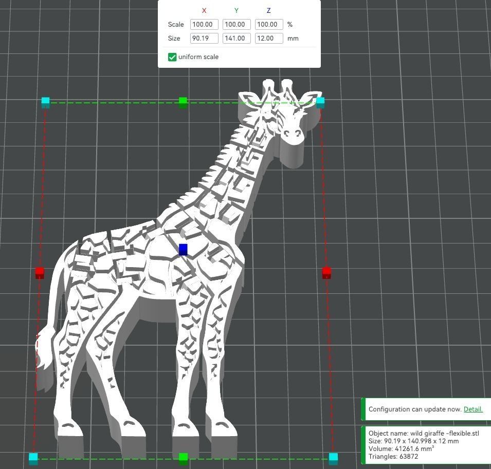 flexi wild giraffe 3D print model_2