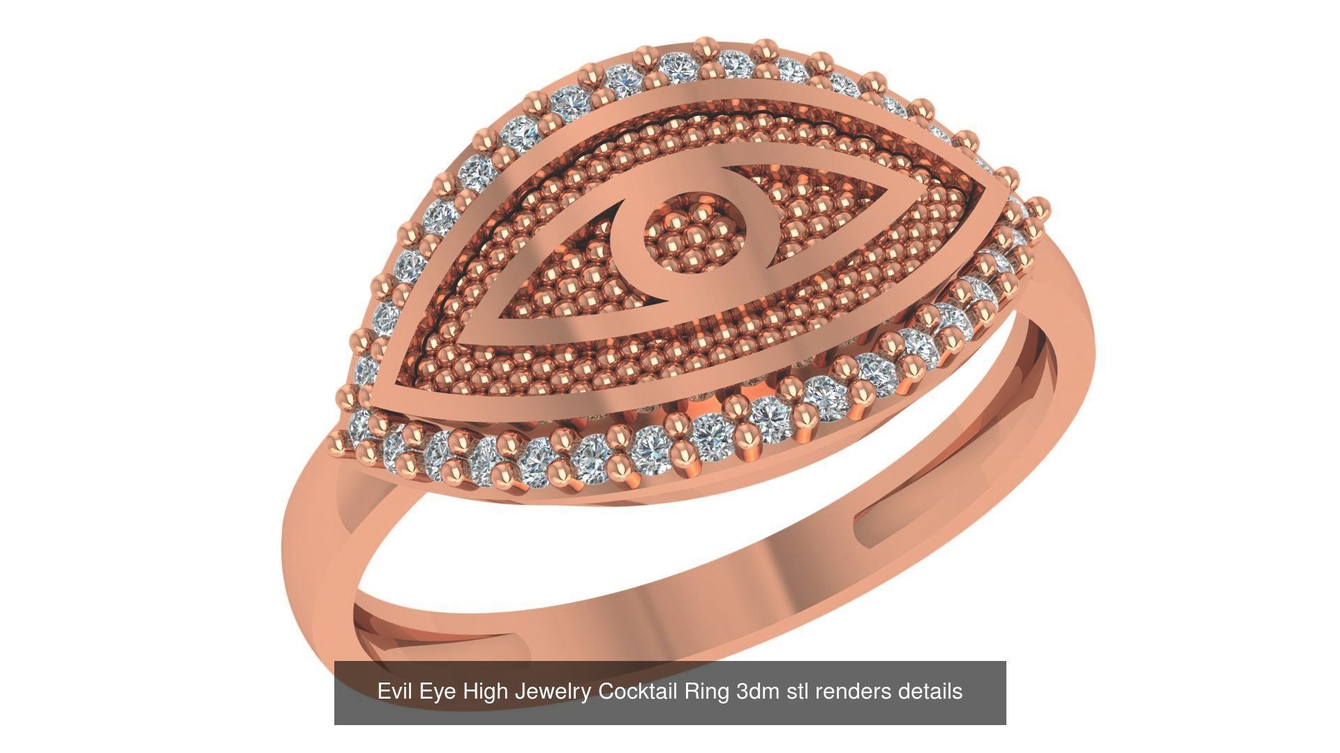 47 Evil Eye High Jewelry Cocktail Ring Earrings Pendant Bracelet 3D Model Collection_18