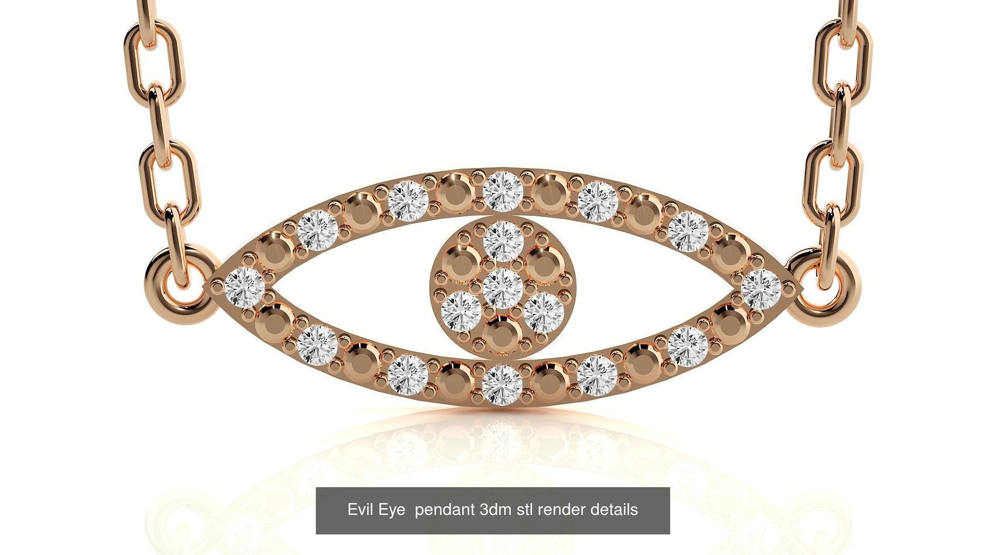 47 Evil Eye High Jewelry Cocktail Ring Earrings Pendant Bracelet 3D Model Collection_4