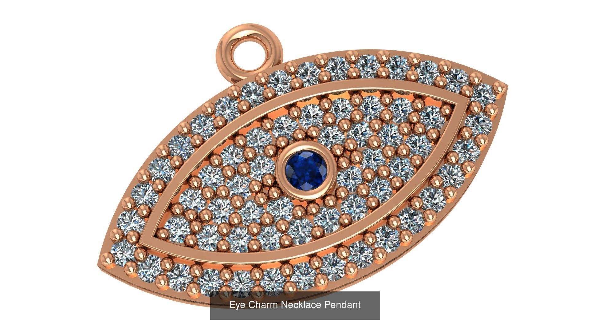 47 Evil Eye High Jewelry Cocktail Ring Earrings Pendant Bracelet 3D Model Collection_8