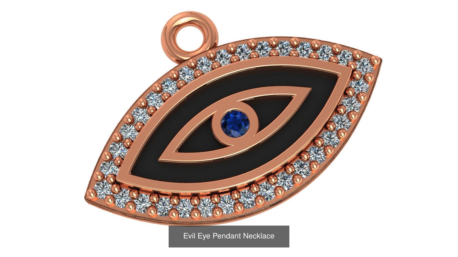 47 Evil Eye High Jewelry Cocktail Ring Earrings Pendant Bracelet 3D Model Collection_12