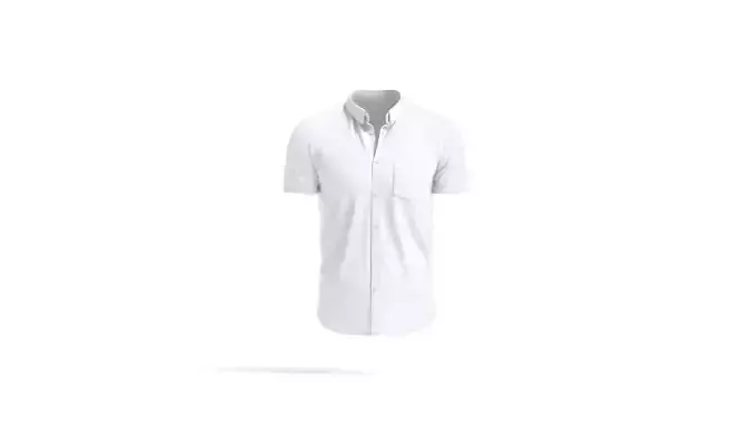 White Short Sleeve Shirt - men button down dress shirt