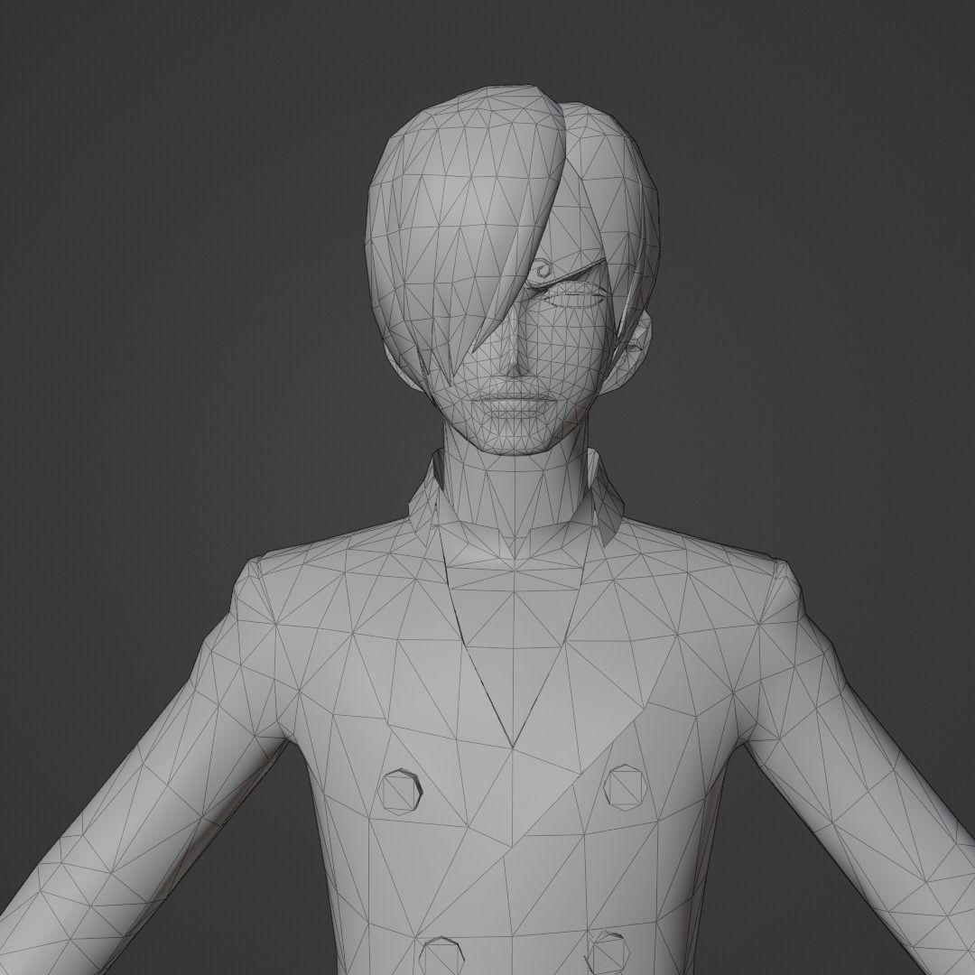Sanji Rigged 3D Model - One Piece Anime Character Low-poly 3D model_6