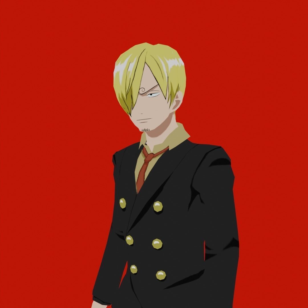 Sanji Rigged 3D Model - One Piece Anime Character Low-poly 3D model_3