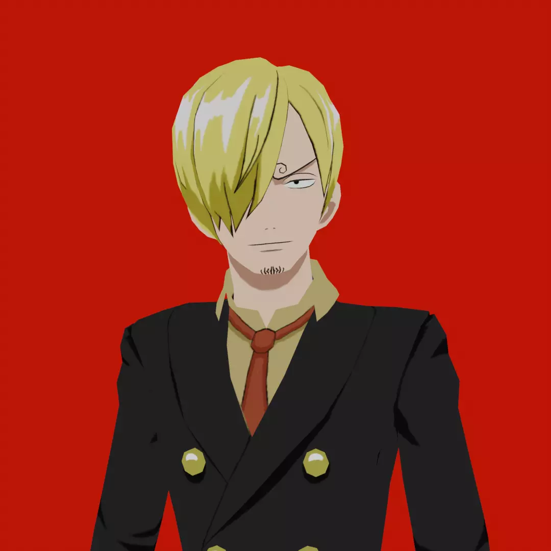 Sanji Rigged 3D Model - One Piece Anime Character Low-poly 3D model_0