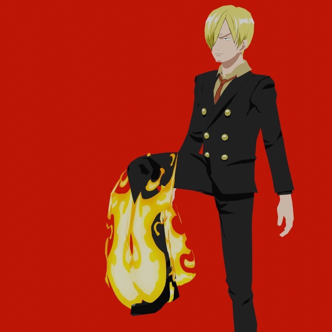Sanji Rigged 3D Model - One Piece Anime Character Low-poly 3D model_15