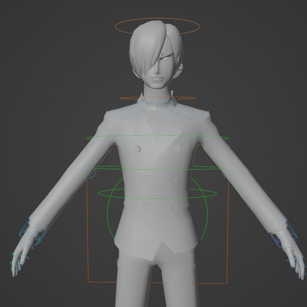 Sanji Rigged 3D Model - One Piece Anime Character Low-poly 3D model_8