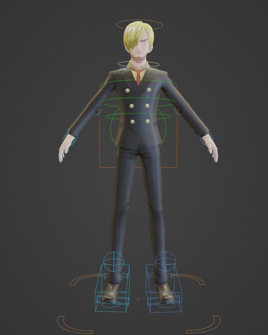 Sanji Rigged 3D Model - One Piece Anime Character Low-poly 3D model_10