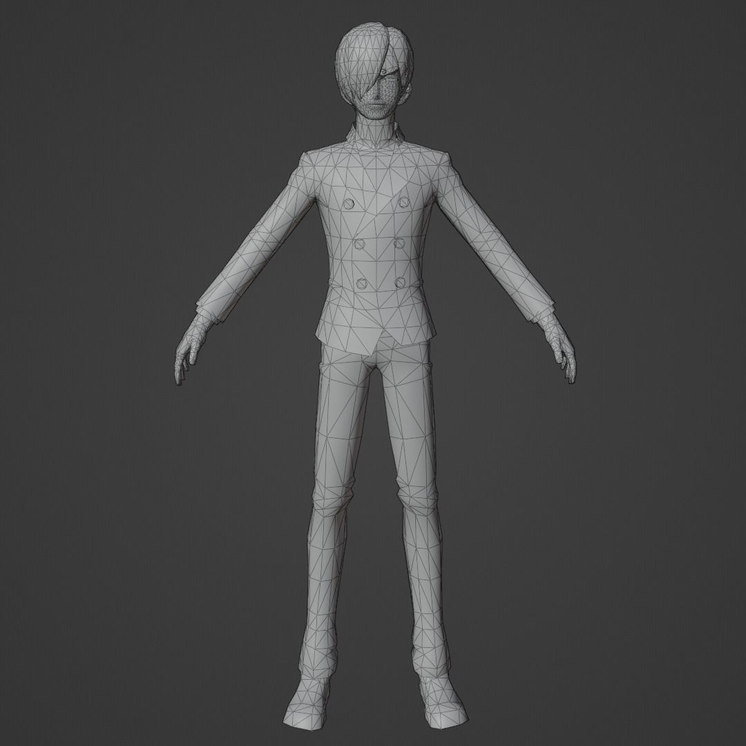 Sanji Rigged 3D Model - One Piece Anime Character Low-poly 3D model_7