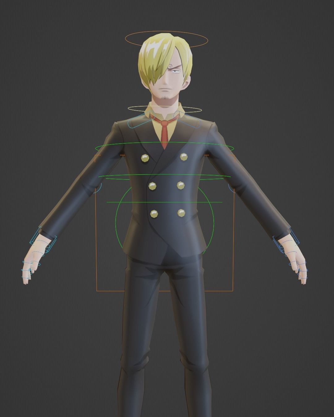 Sanji Rigged 3D Model - One Piece Anime Character Low-poly 3D model_9