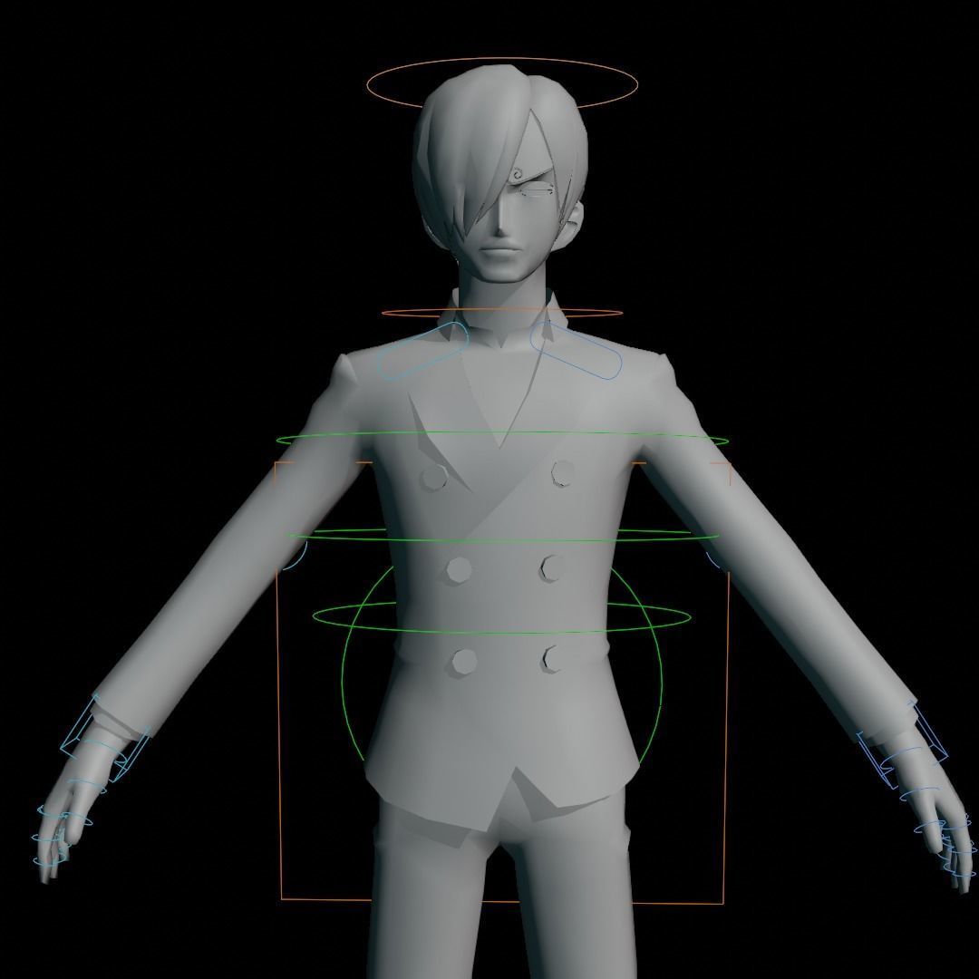 Sanji Rigged 3D Model - One Piece Anime Character Low-poly 3D model_12