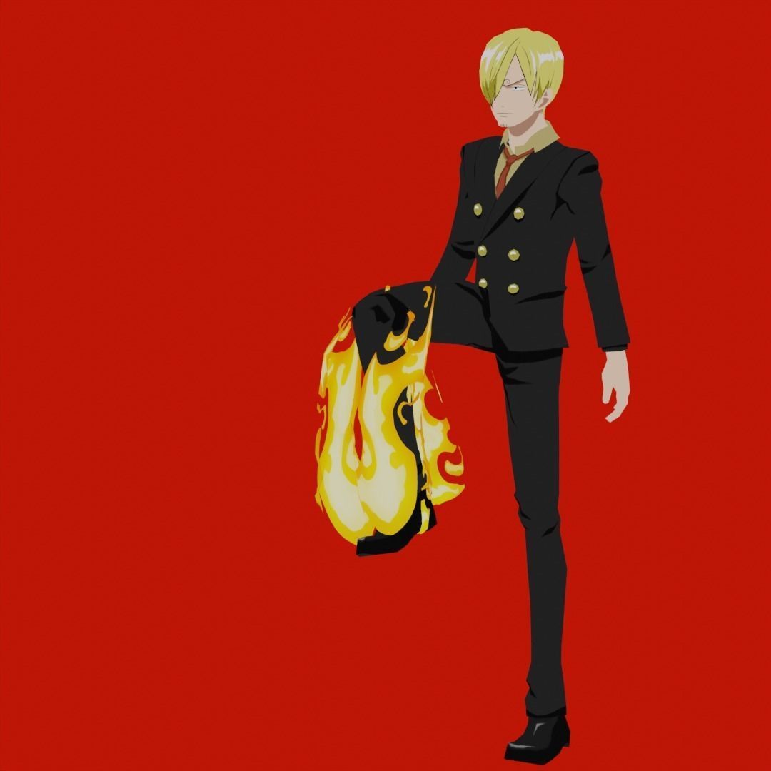 Sanji Rigged 3D Model - One Piece Anime Character Low-poly 3D model_19