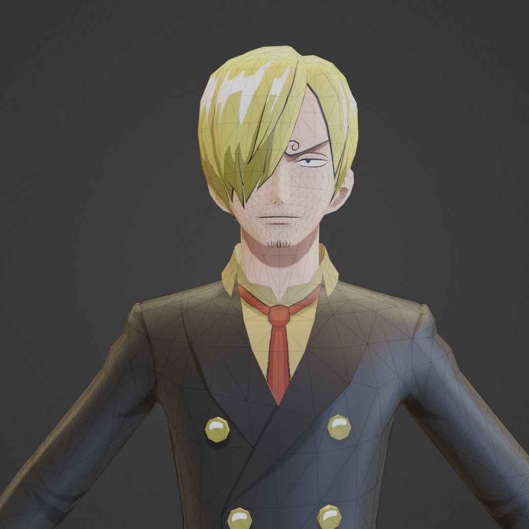 Sanji Rigged 3D Model - One Piece Anime Character Low-poly 3D model_5
