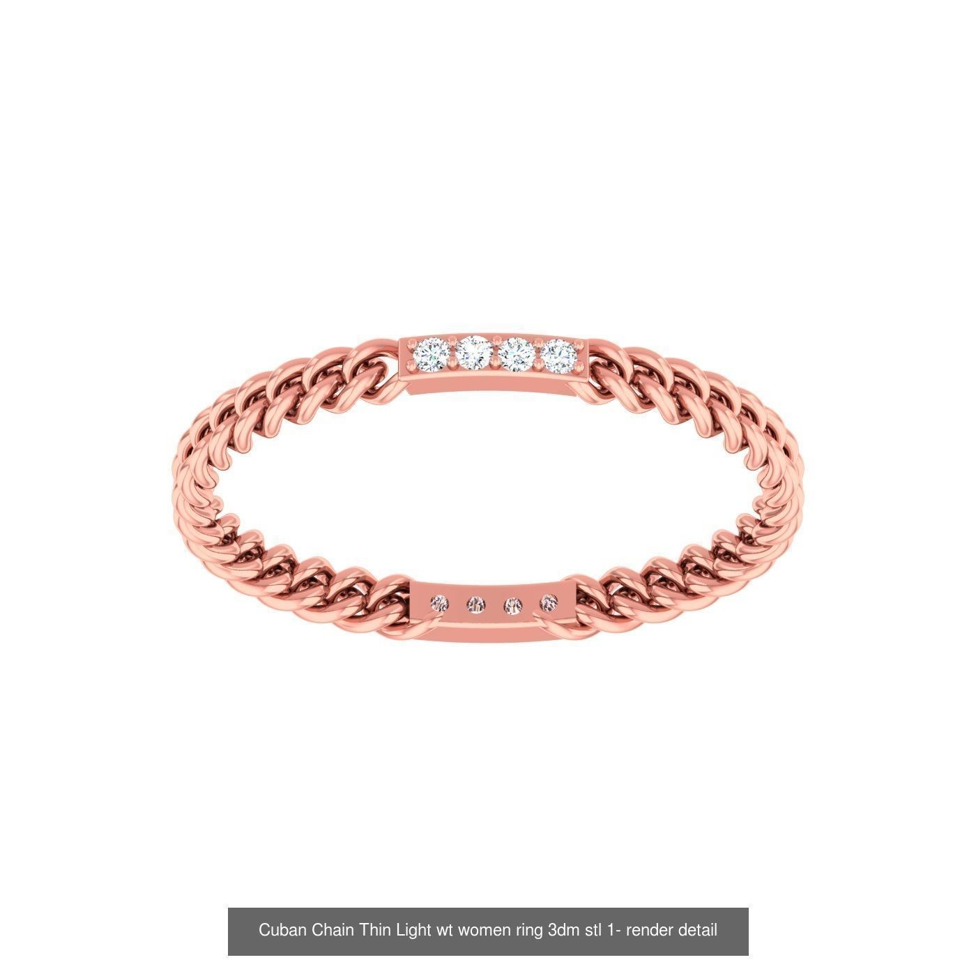 15 Miami Cuban Chain Link Ring 3dm stl renders details 3D Model Collection_5