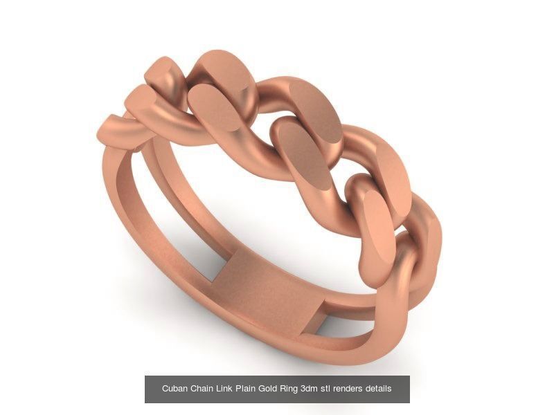 15 Miami Cuban Chain Link Ring 3dm stl renders details 3D Model Collection_1