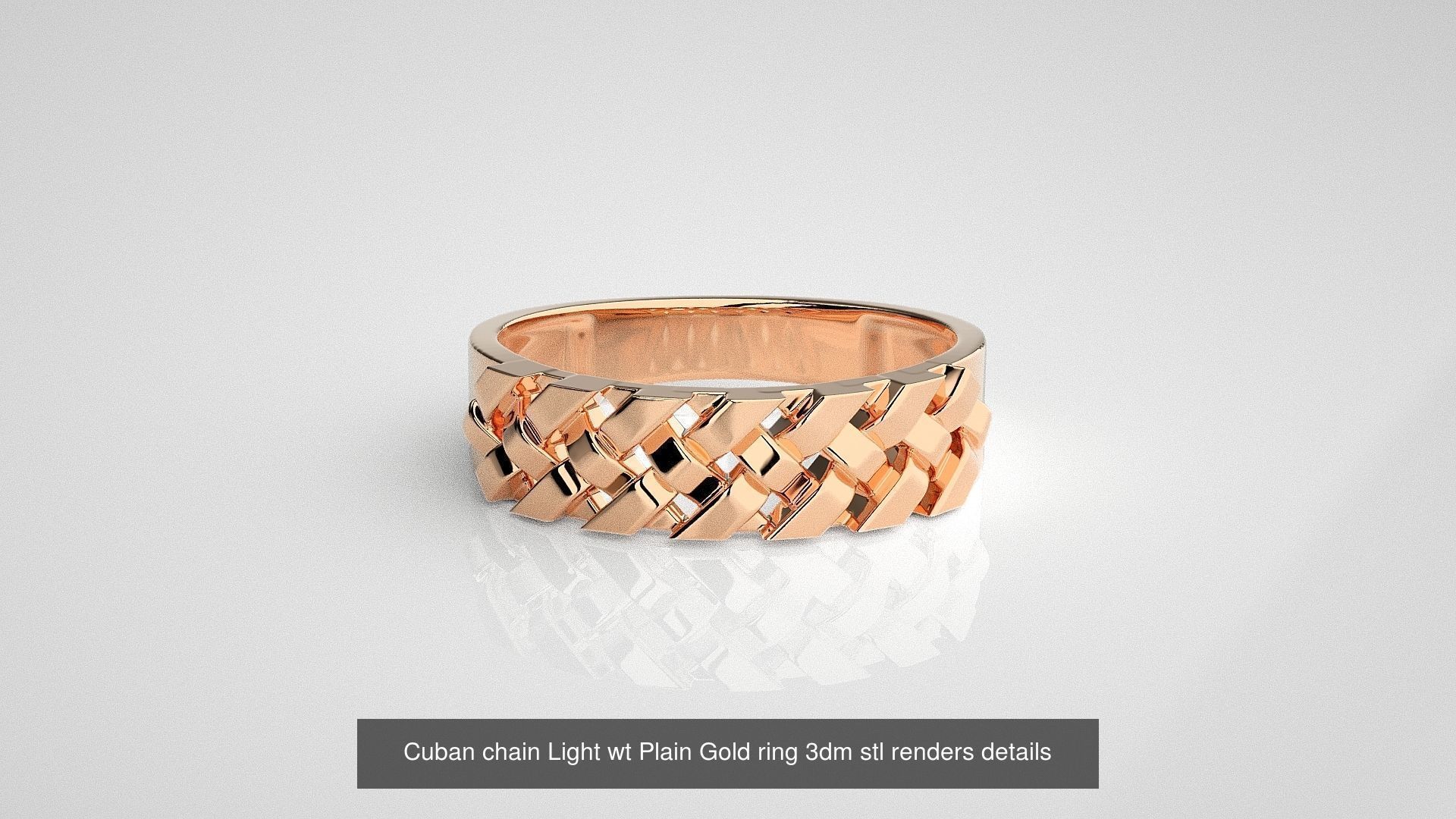 15 Miami Cuban Chain Link Ring 3dm stl renders details 3D Model Collection_13