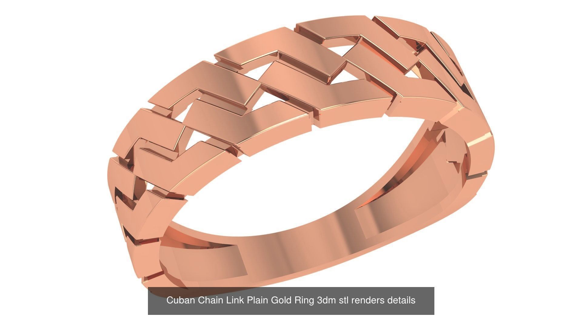 15 Miami Cuban Chain Link Ring 3dm stl renders details 3D Model Collection_15