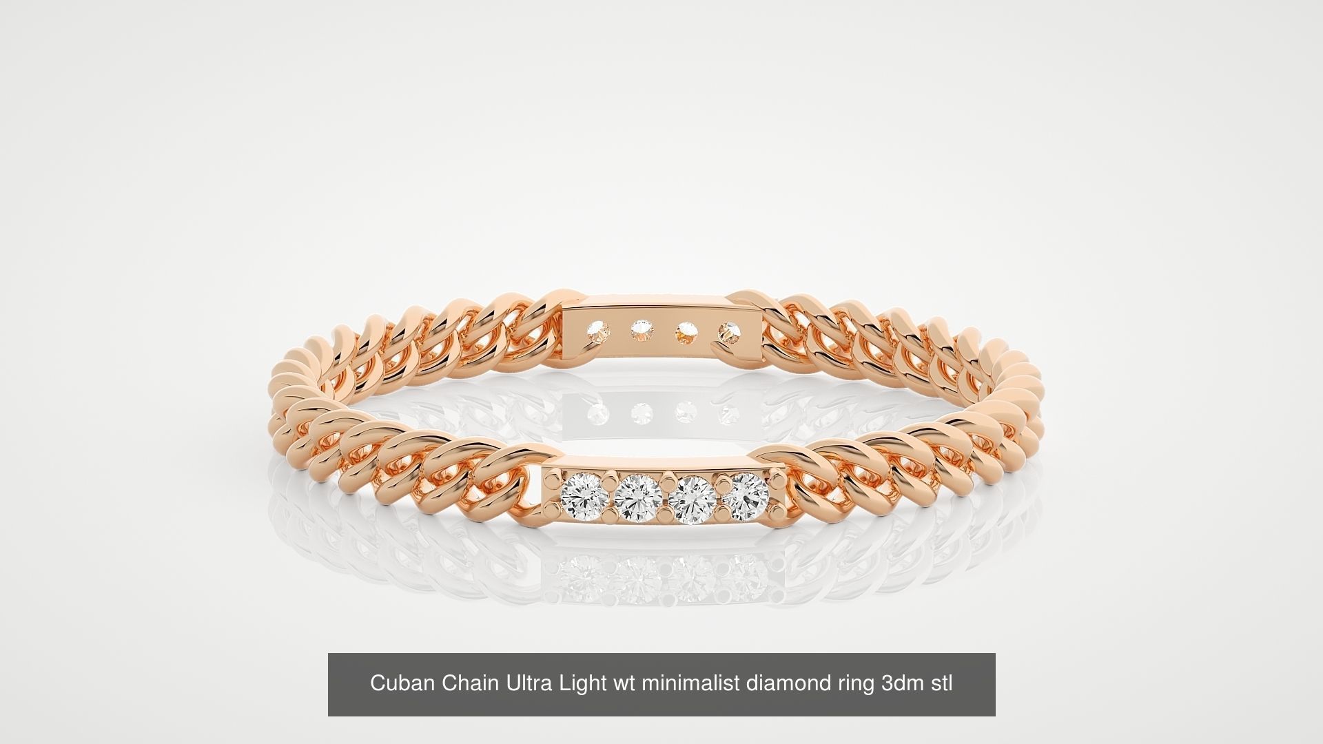 15 Miami Cuban Chain Link Ring 3dm stl renders details 3D Model Collection_11