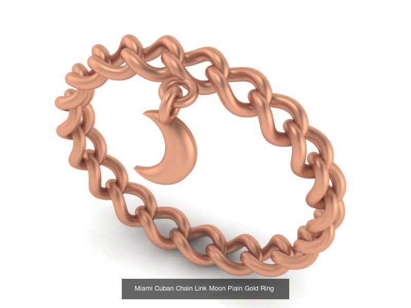 15 Miami Cuban Chain Link Ring 3dm stl renders details 3D Model Collection_6