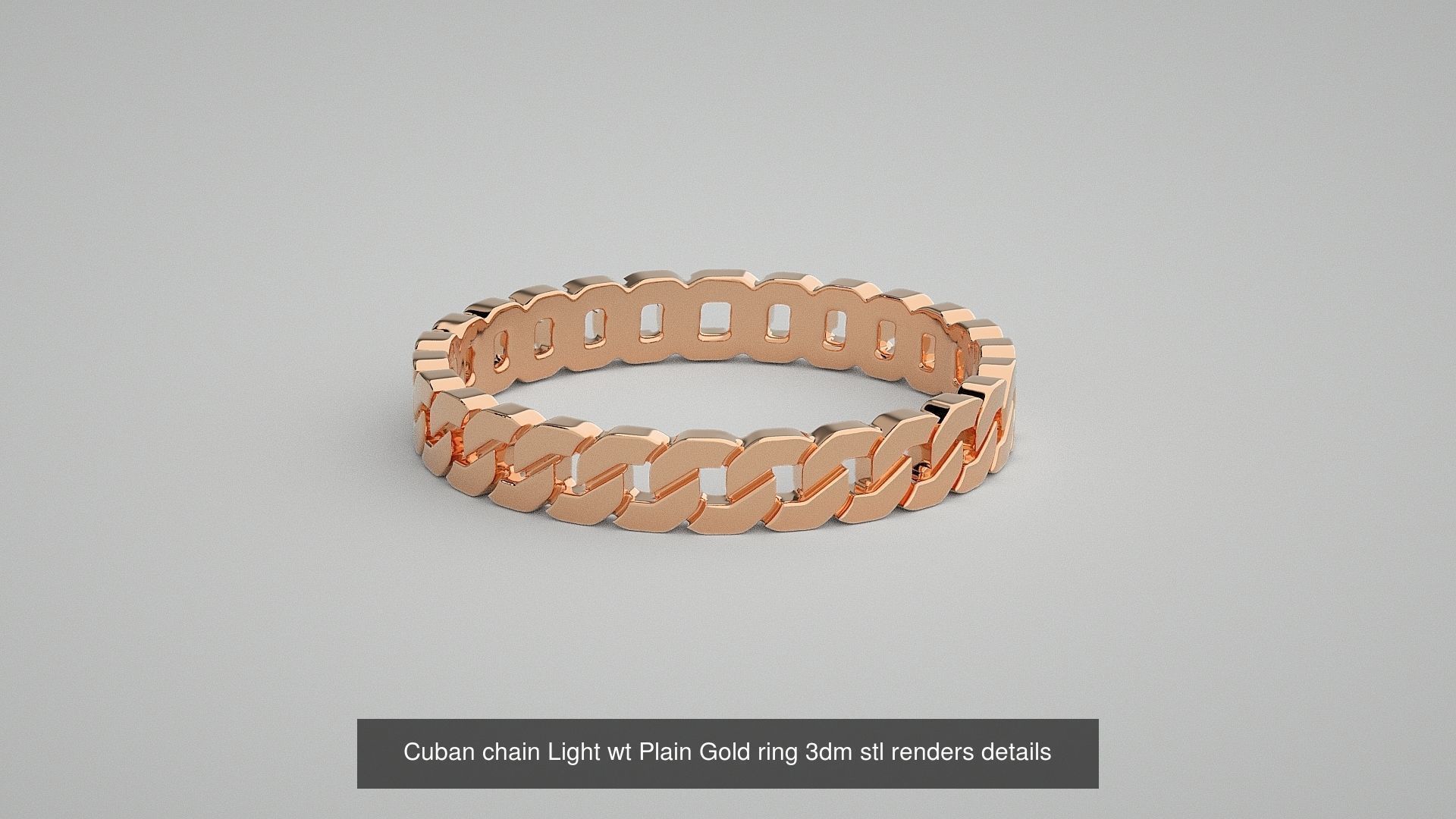 15 Miami Cuban Chain Link Ring 3dm stl renders details 3D Model Collection_12