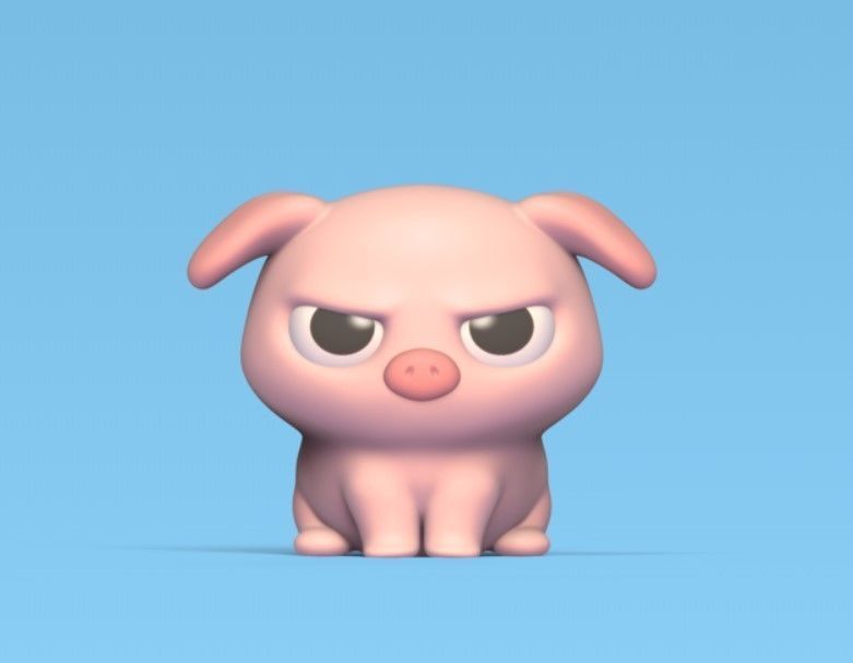 Angry Pig 3D print model_1