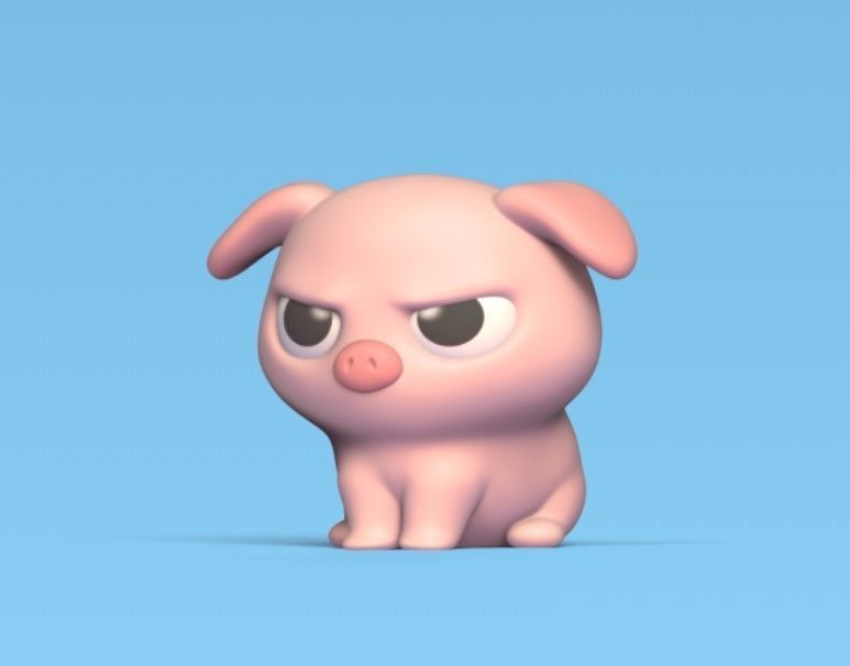 Angry Pig 3D print model_2