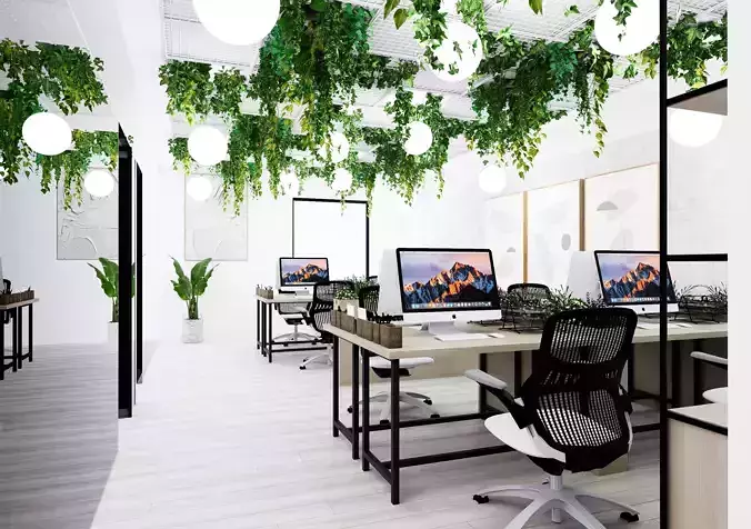 Office interior design 3D model