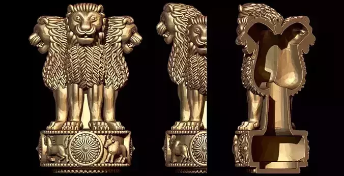 State Emblem of India ashoka 3D print model