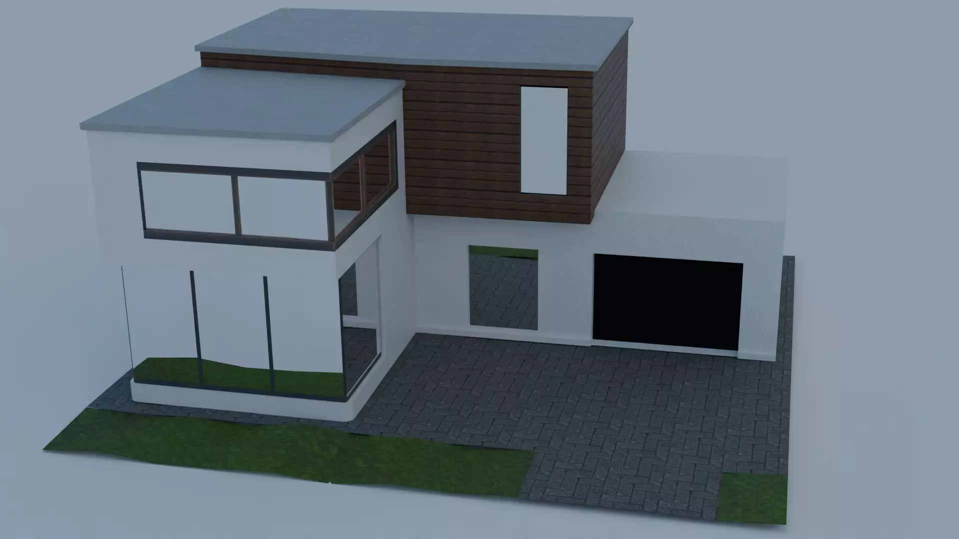 Modern House   Free 3D model_0