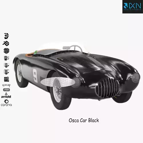 Sports Car Osca Black 3D model