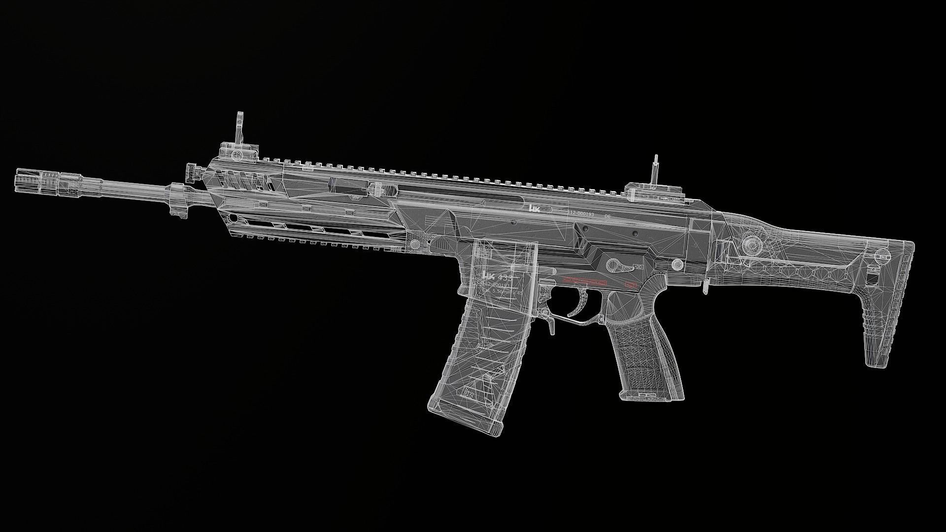 HK433 Assault rifle Low-poly 3D model_21