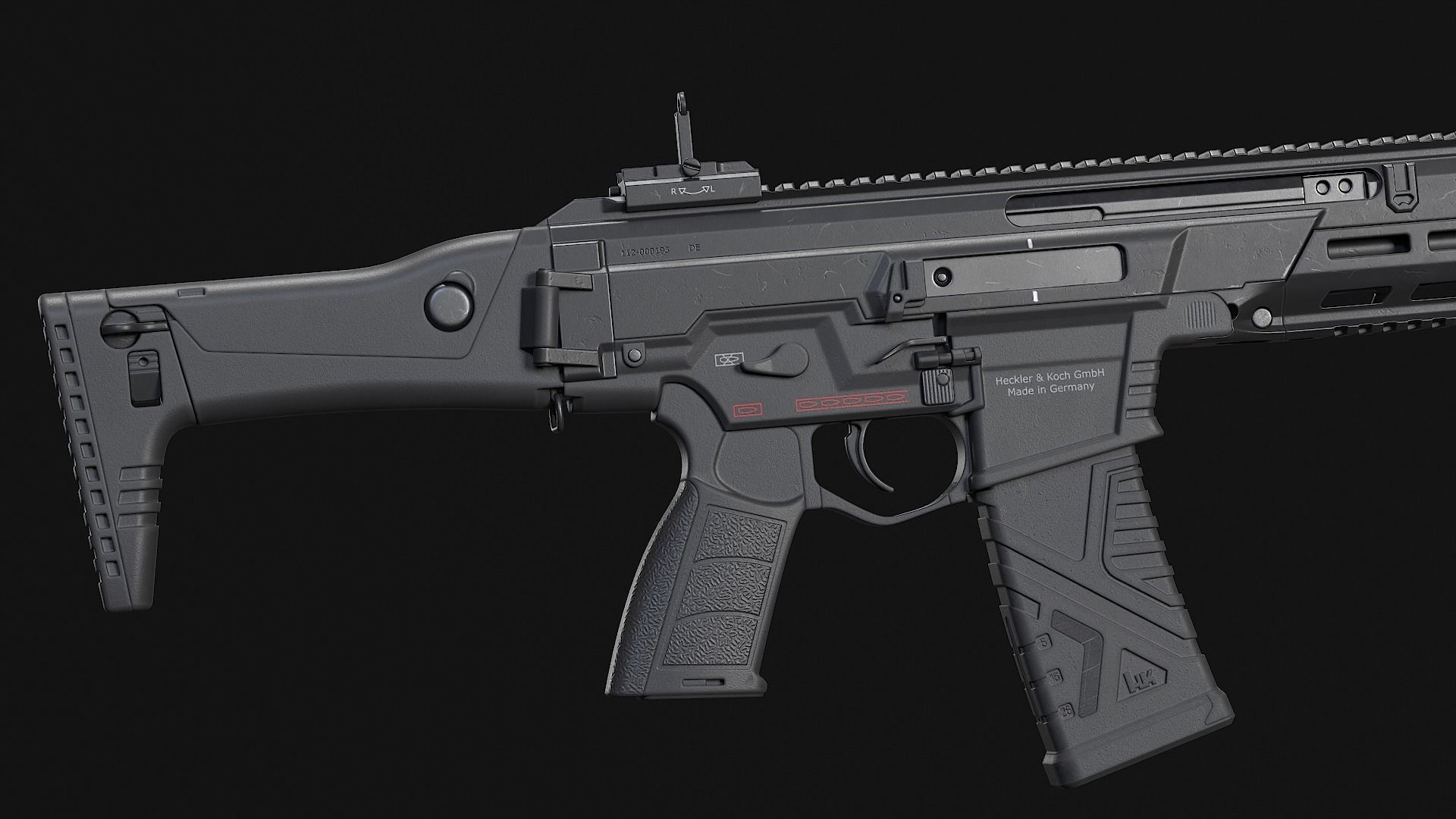 HK433 Assault rifle Low-poly 3D model_26