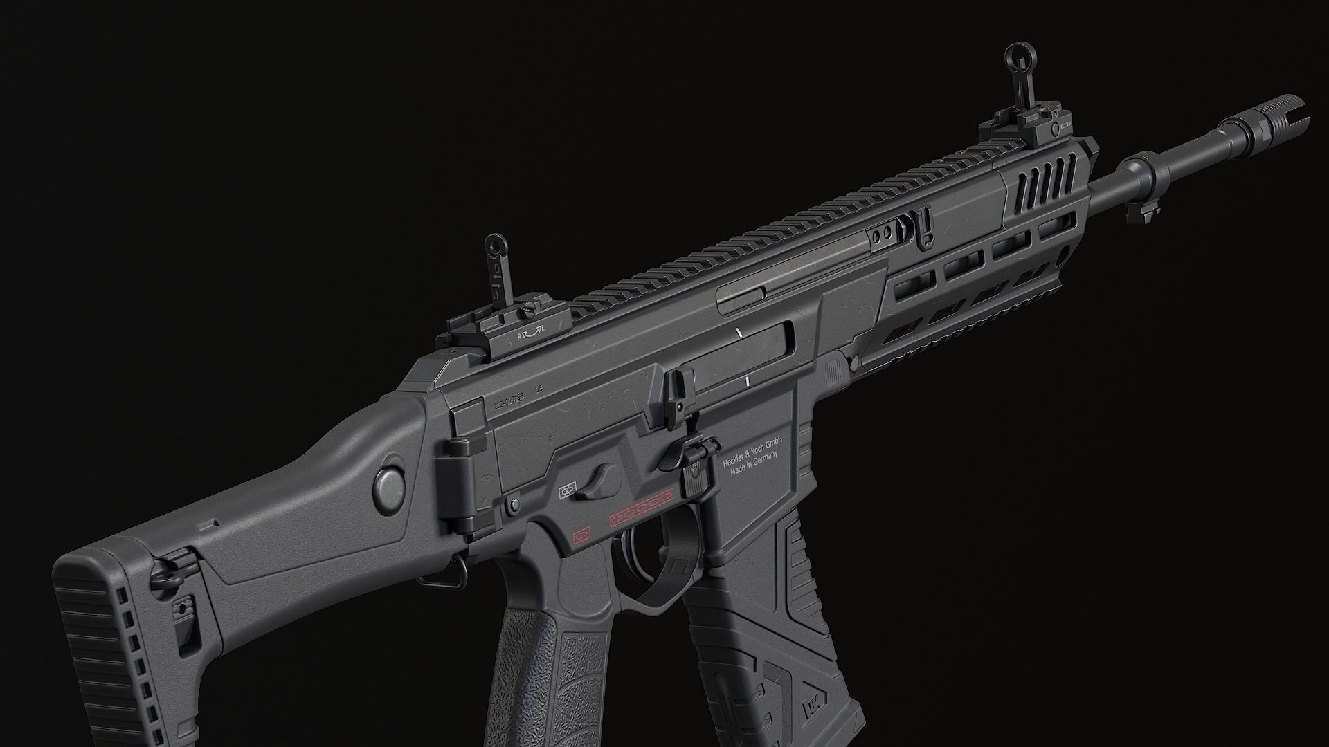 HK433 Assault rifle Low-poly 3D model_28