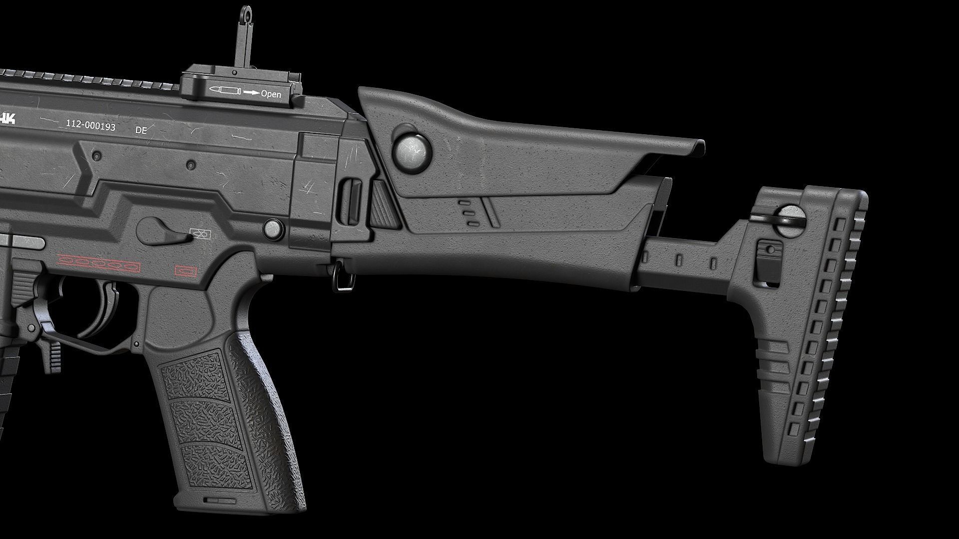 HK433 Assault rifle Low-poly 3D model_14